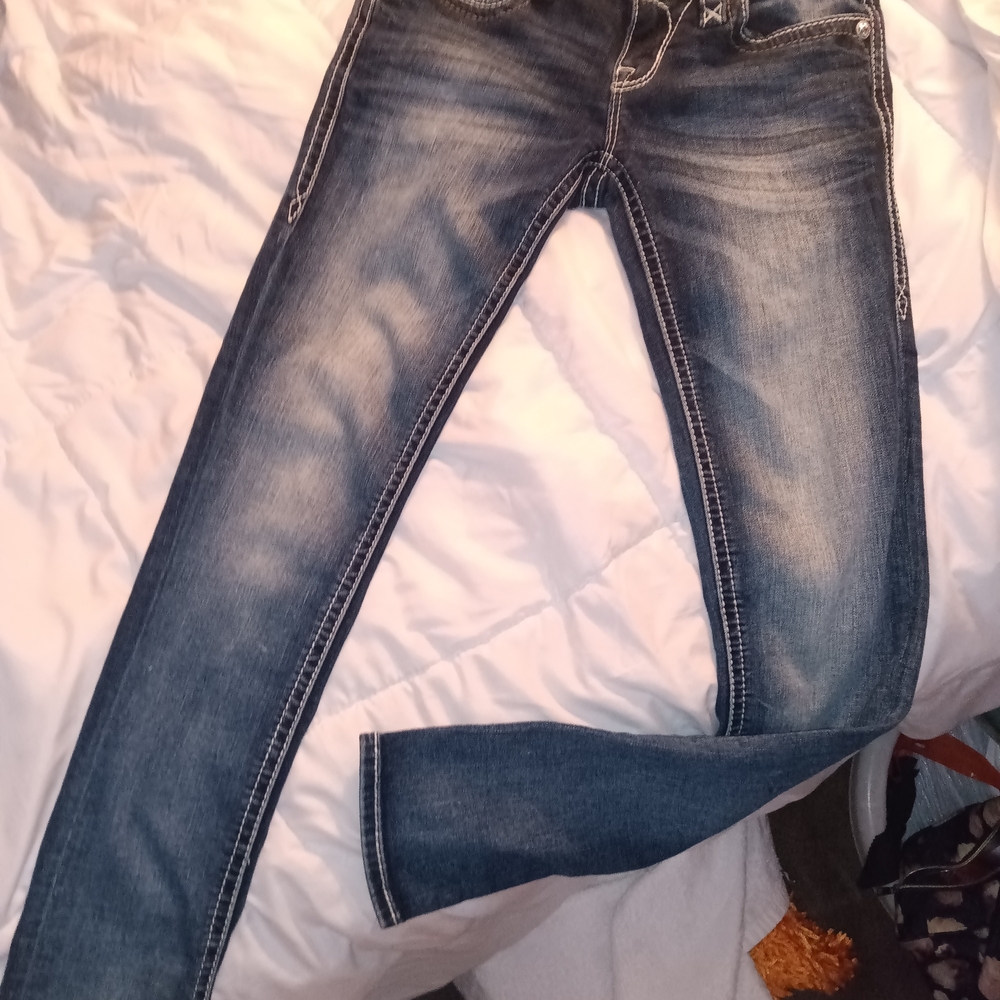 Rock Revival Women's Blue Jeans - Picture 4 of 5